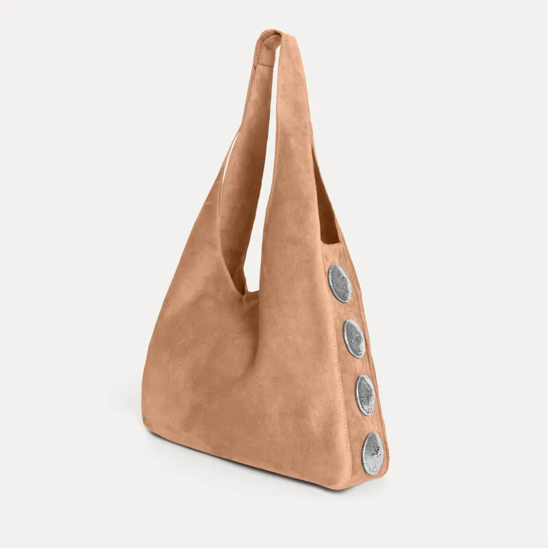 Rhea Hobo Bag Cappuccino Suede made by Streets Ahead