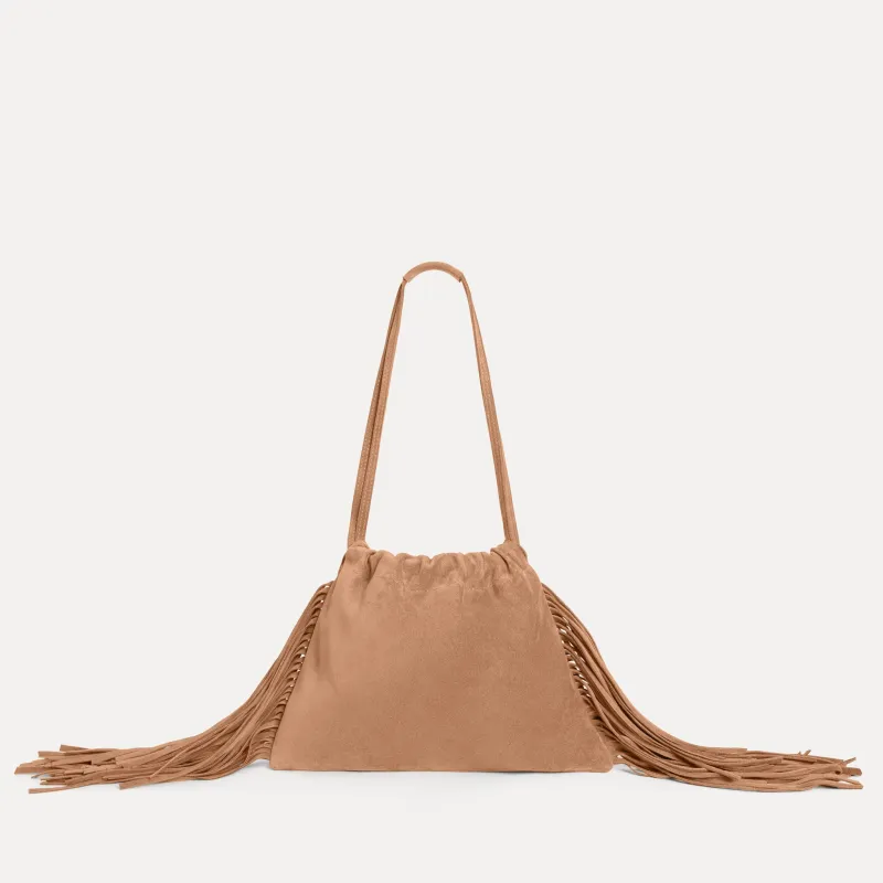 Diana Fringe Bag Cappuccino Suede made by Streets Ahead