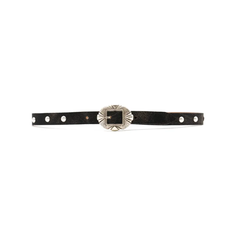 Georgia Belt - Black Crackle Leather made by Streets Ahead