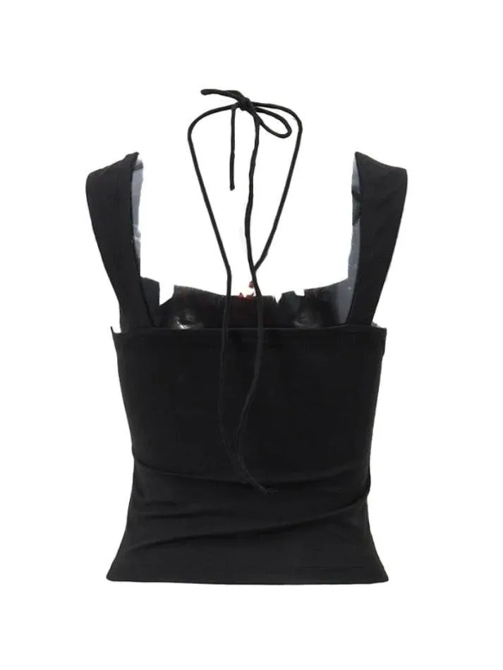 Solid Color Pleated Halter Tank Top sold by Streetwear Society product image thumbnail 5