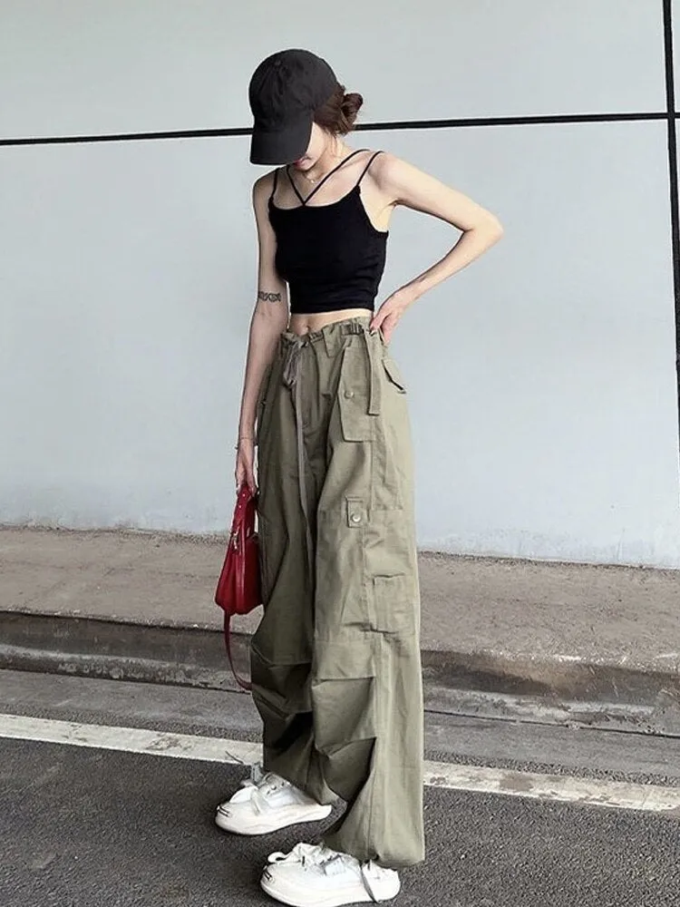 Y2K Cargo Parachute Pants Wide Legs sold by Streetwear Society product image thumbnail 2