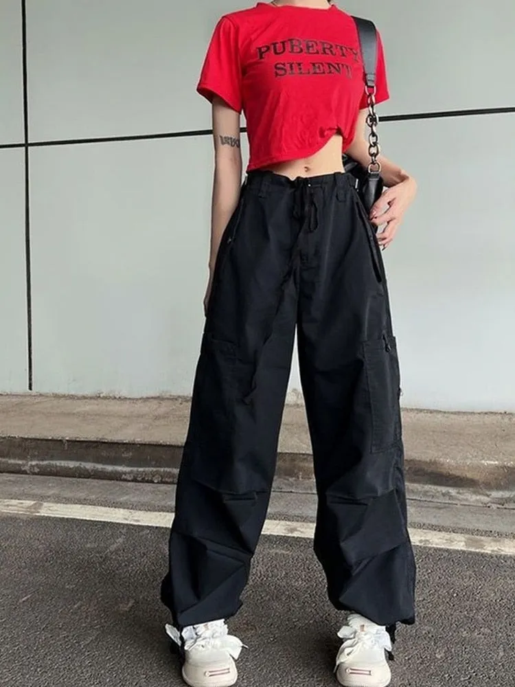 Y2K Cargo Parachute Pants Wide Legs sold by Streetwear Society product image thumbnail 3