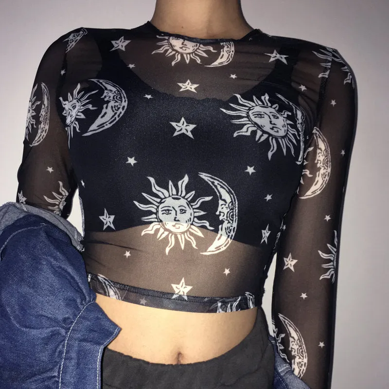 Sun and Moon Mesh Top sold by Streetwear Society product image thumbnail 4