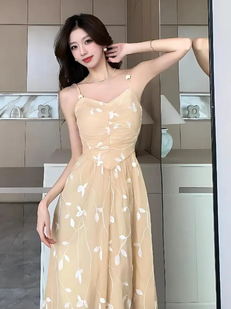 Leaves Mesh Midi Dress sold by Streetwear Society