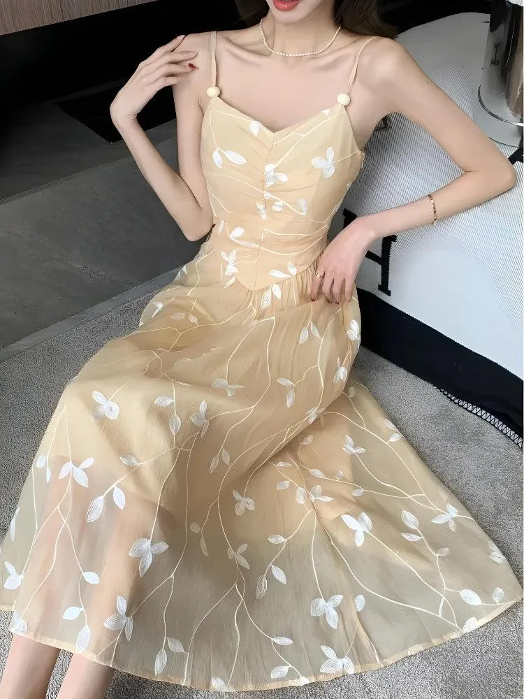 Leaves Mesh Midi Dress sold by Streetwear Society product image thumbnail 2