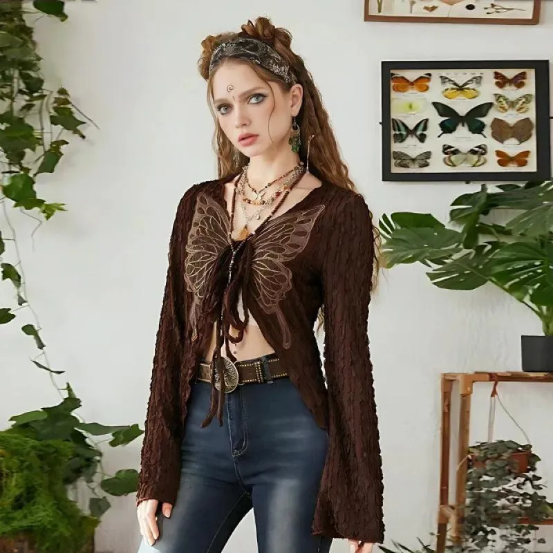 Fairycore Butterfly Open Front Top sold by Streetwear Society