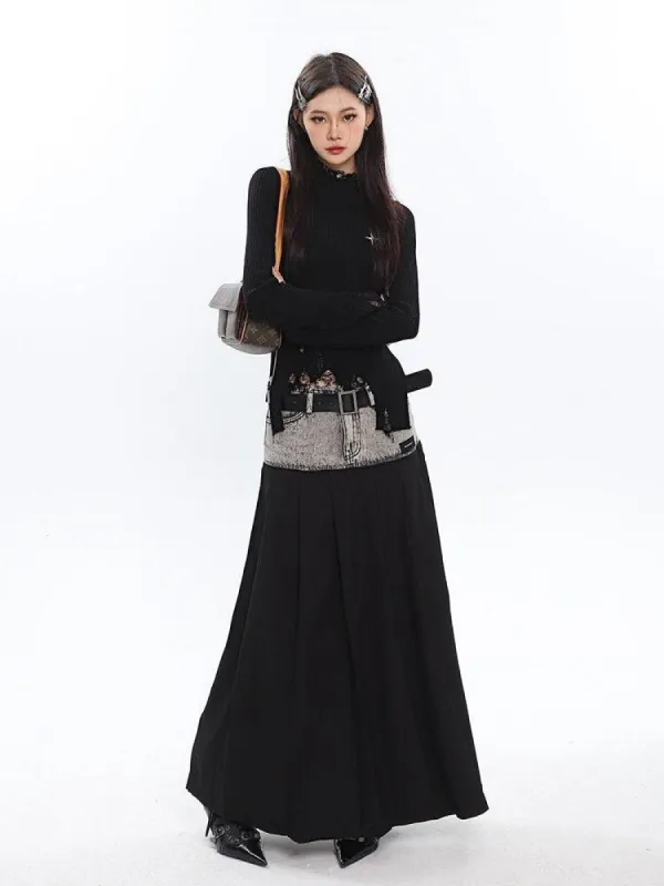 Grunge Turtleneck Distressed Sweater sold by Streetwear Society