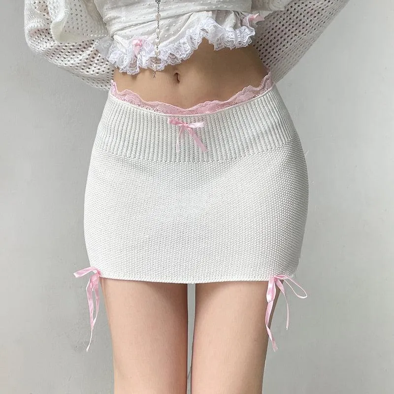 Coquette Ribbons Mini Skirt sold by Streetwear Society