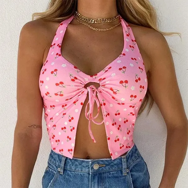 Cherry Blossom Halter Top sold by Streetwear Society product image thumbnail 2