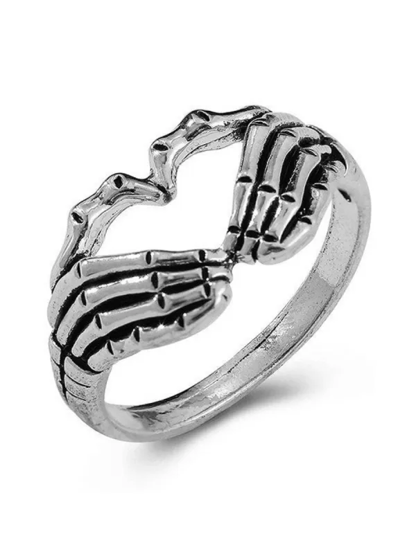 Heart Pattern Skull Ring sold by Streetwear Society