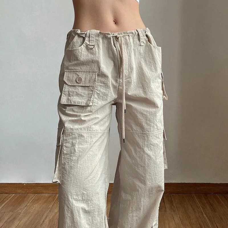 Drawstring Low Rise Cargo Pants sold by Streetwear Society product image thumbnail 2