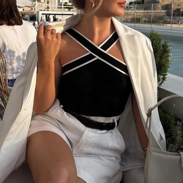 Old Money Aesthetic Halter Top sold by Streetwear Society product image thumbnail 2