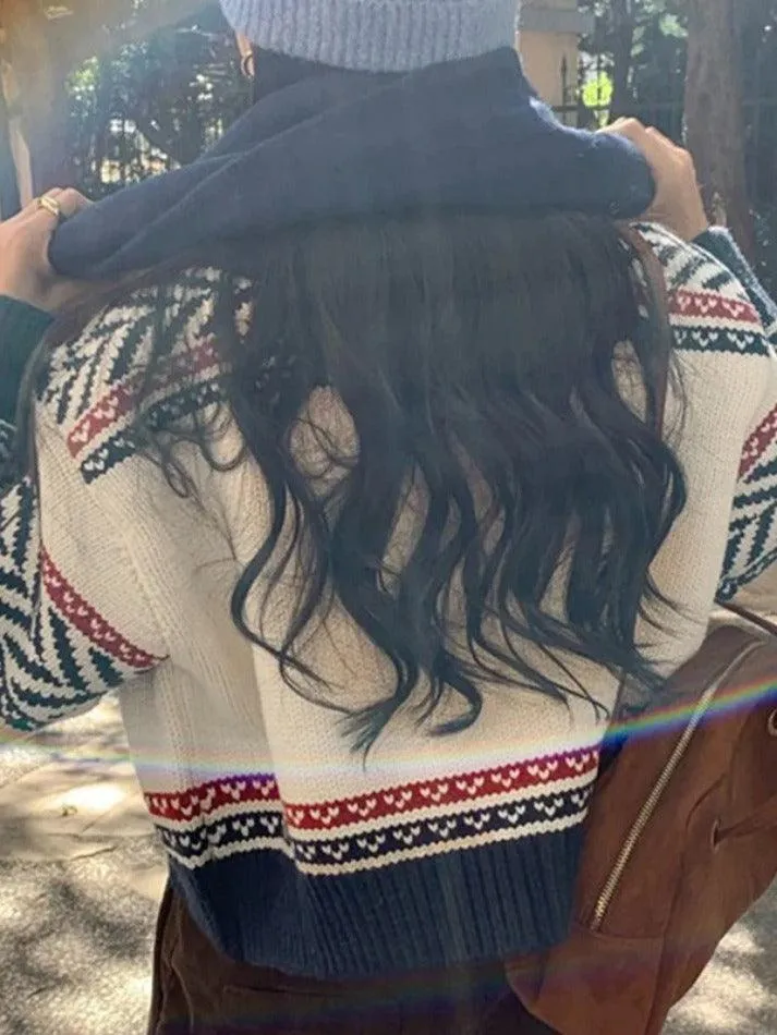 Vintage print zip up short knit cardigan sold by Streetwear Society product image thumbnail 5