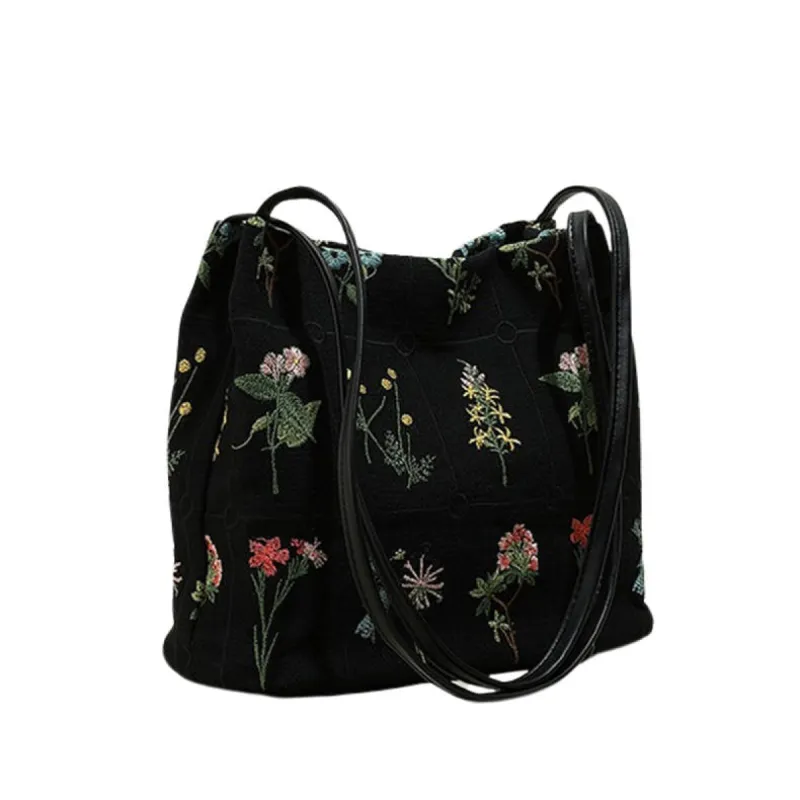 Plant Mom Aesthetic Flower Embroidery Bag sold by Streetwear Society