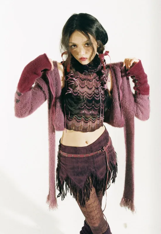 Grunge Gothic Skull Hooded Cardigan sold by Streetwear Society