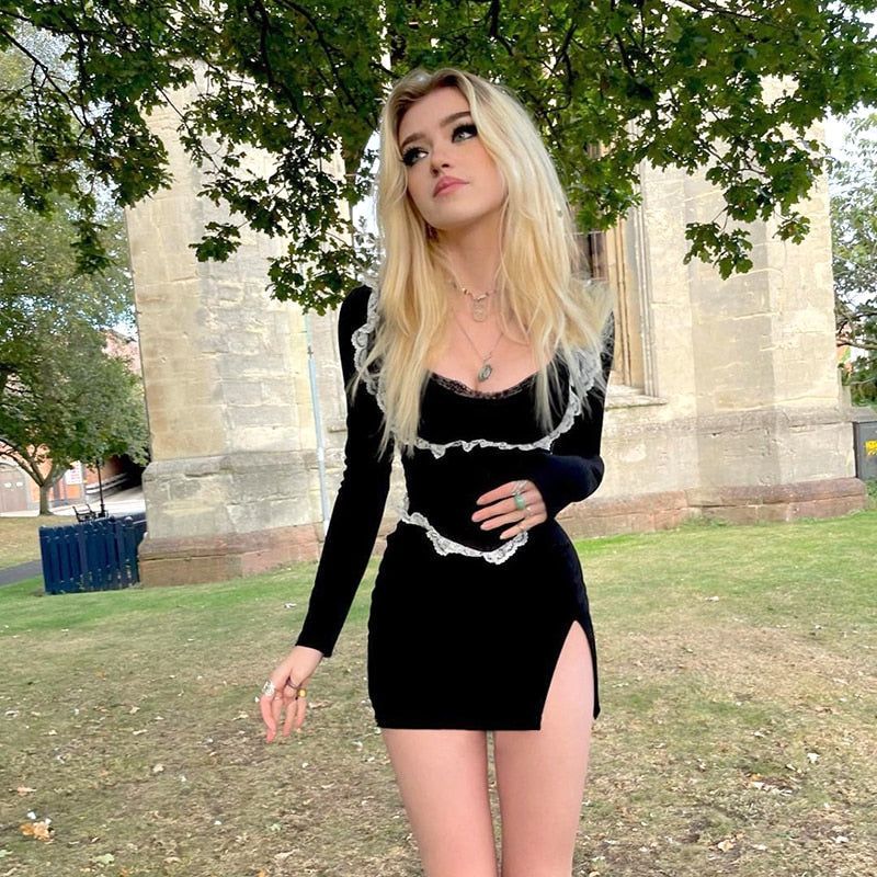 Lace Knitted Dress sold by Streetwear Society product image thumbnail 2