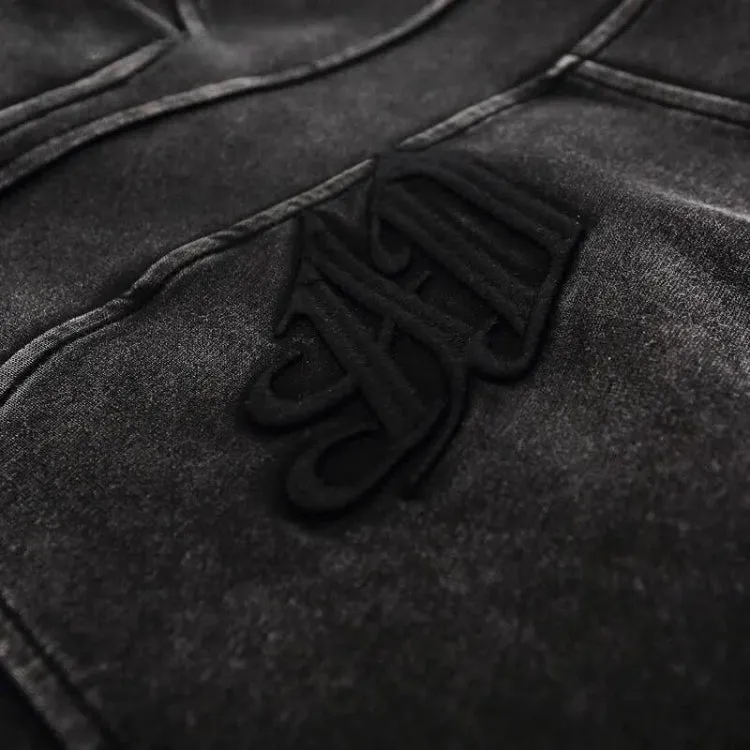 Grunge Dark Washed Embroidered Hoodie sold by Streetwear Society product image thumbnail 4