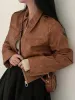 Zip Up Lapel Neck Leather Short Jacket sold by Streetwear Society