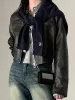 Zip Up Lapel Neck Leather Short Jacket sold by Streetwear Society