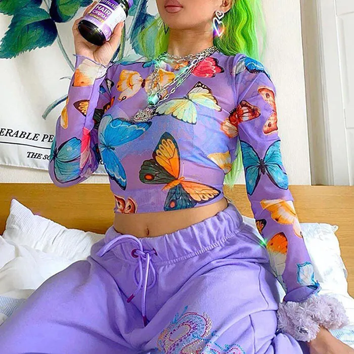 Butterflies Mesh Top sold by Streetwear Society product image thumbnail 3