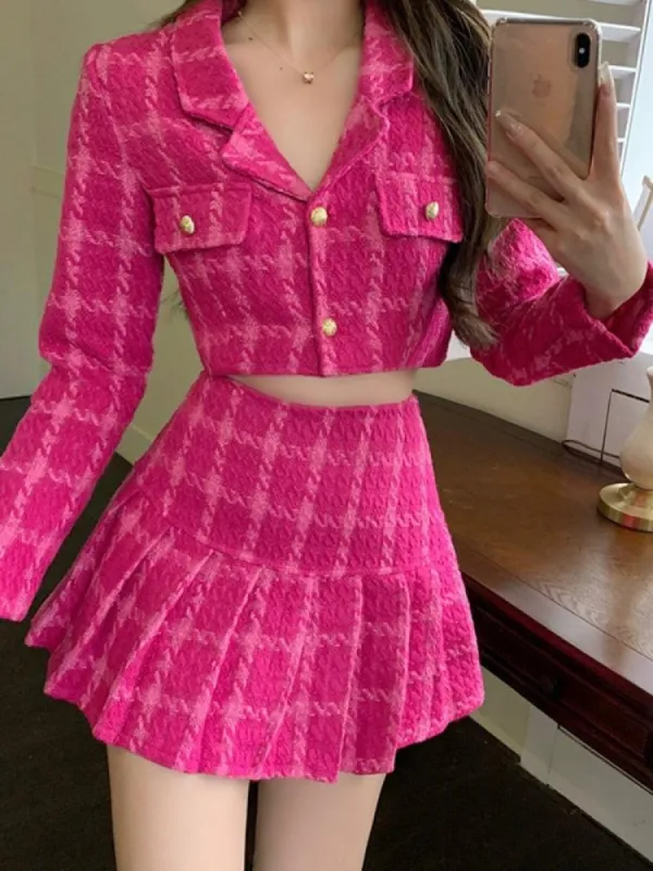 Barbie Crop Jacket & Mini Skirt Two Piece Set sold by Streetwear Society