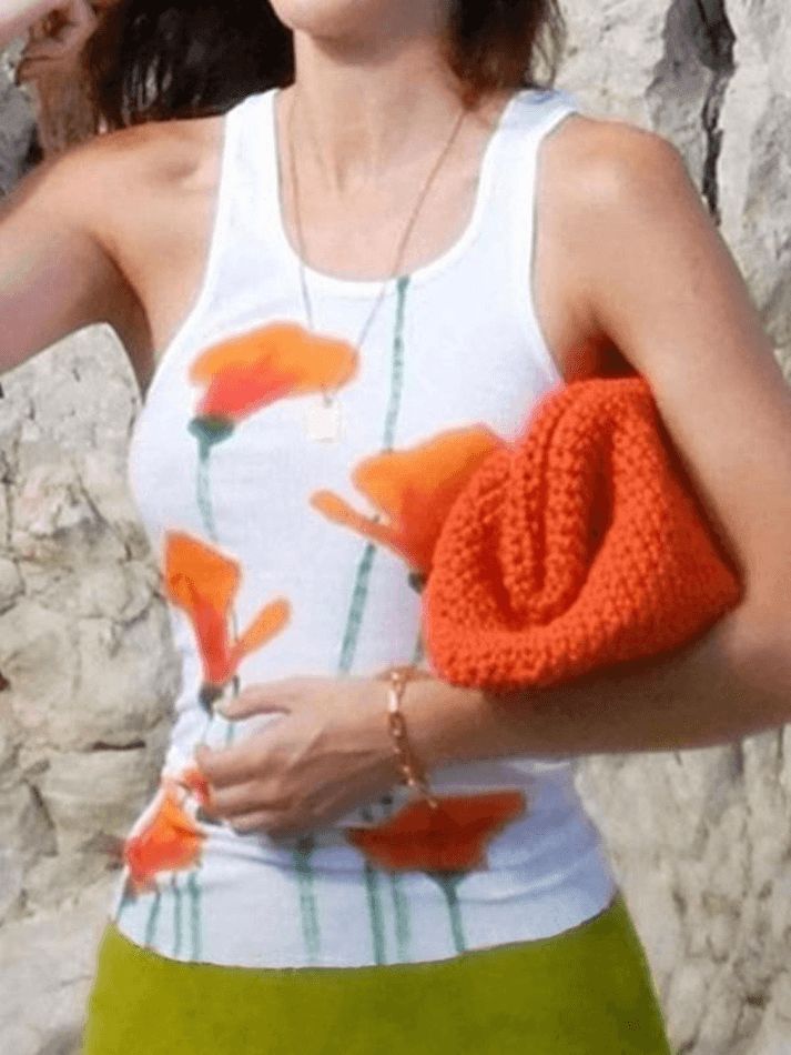 Tulip Mushroom Print Rib Tank Top sold by Streetwear Society product image thumbnail 6