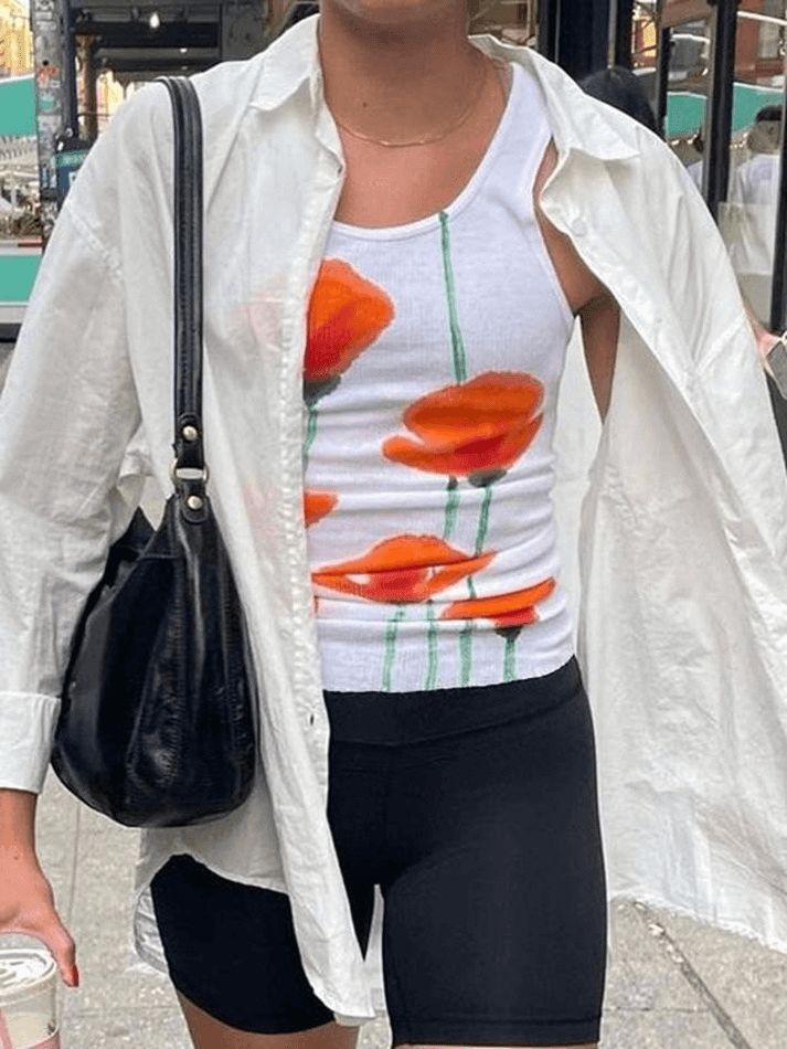 Tulip Mushroom Print Rib Tank Top sold by Streetwear Society product image thumbnail 7