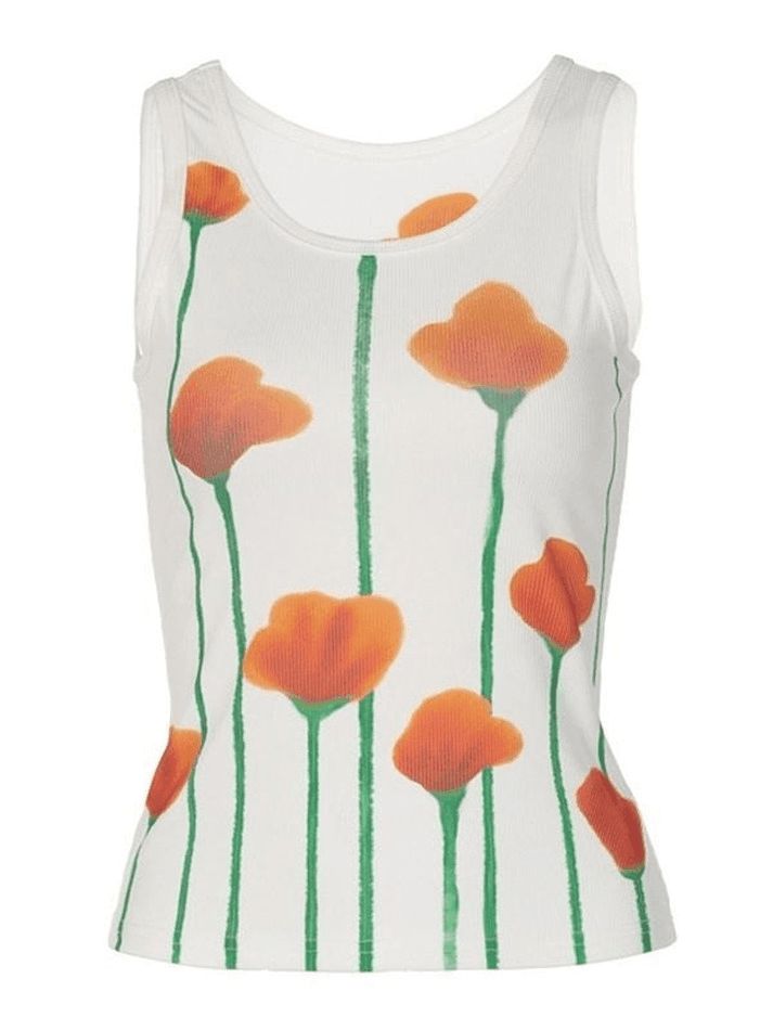 Tulip Mushroom Print Rib Tank Top sold by Streetwear Society product image thumbnail 8