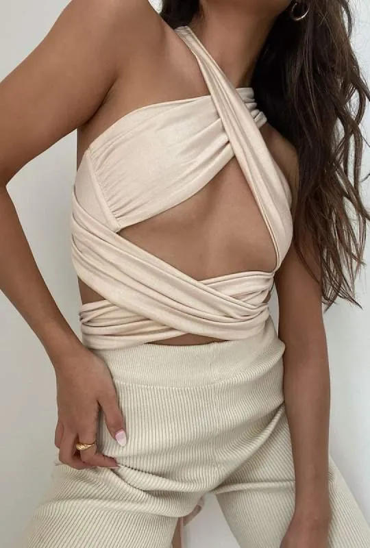 "Christie" bandeau top with knots 3 colors sold by Streetwear Society