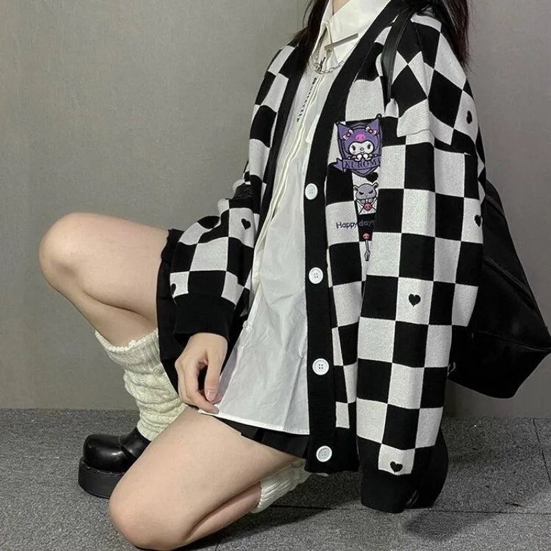 Kuromi Buttoned Black Cardigan sold by Streetwear Society