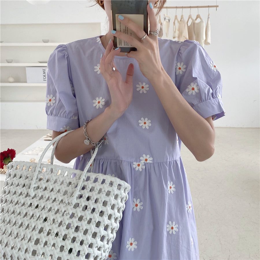 Cottagecore Aesthetic Flower Pattern Short Sleeve Maxi Dress sold by Streetwear Society product image thumbnail 22