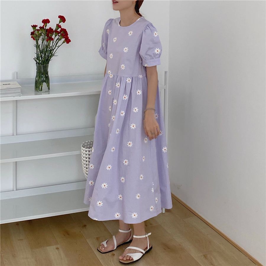 Cottagecore Aesthetic Flower Pattern Short Sleeve Maxi Dress sold by Streetwear Society product image thumbnail 19