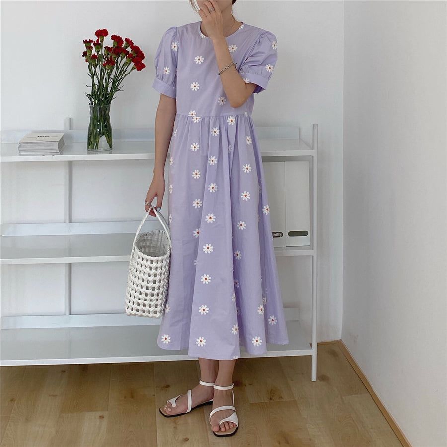 Cottagecore Aesthetic Flower Pattern Short Sleeve Maxi Dress sold by Streetwear Society product image thumbnail 20