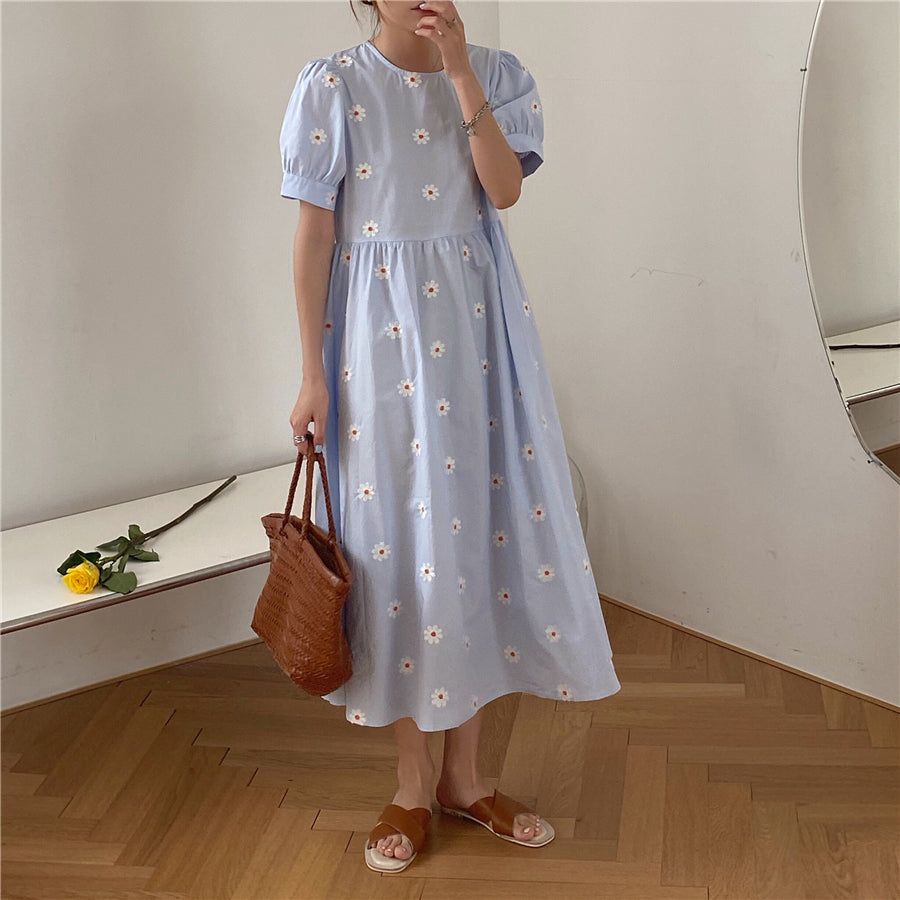 Cottagecore Aesthetic Flower Pattern Short Sleeve Maxi Dress sold by Streetwear Society product image thumbnail 9
