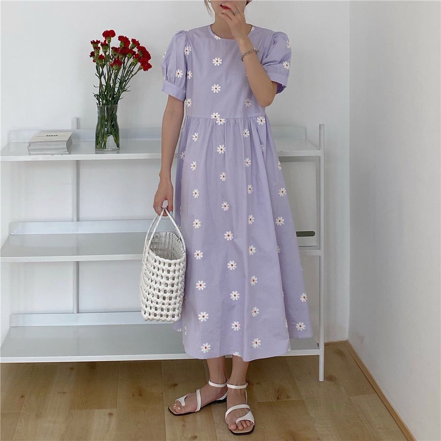 Cottagecore Aesthetic Flower Pattern Short Sleeve Maxi Dress sold by Streetwear Society product image thumbnail 18