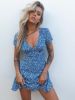 V Neck Short Sleeve Floral Printed Mini Dress sold by Streetwear Society