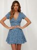 V Neck Short Sleeve Floral Printed Mini Dress sold by Streetwear Society