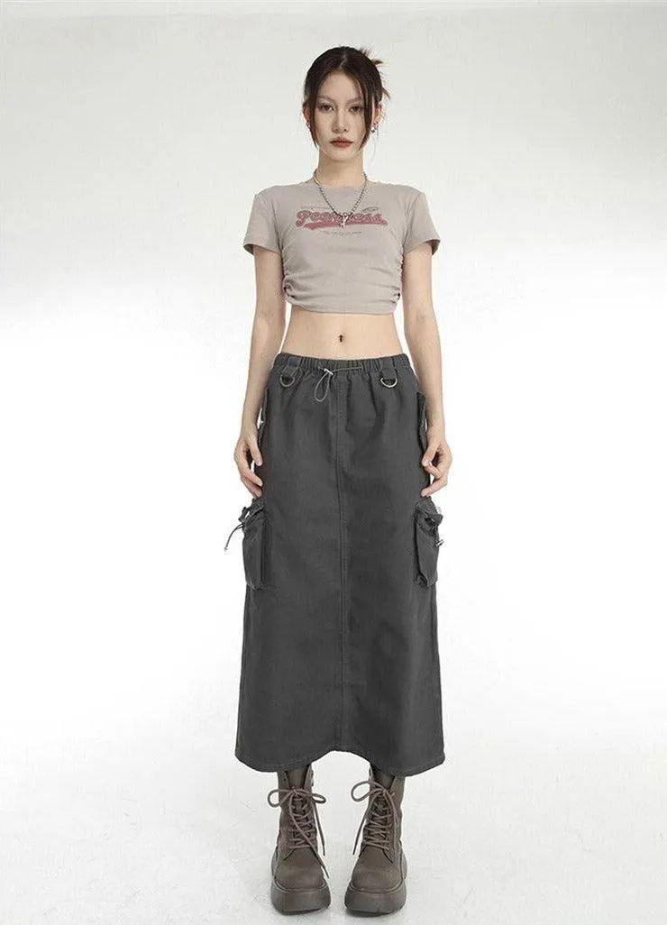 Low Rise Parachute Maxi Skirt sold by Streetwear Society