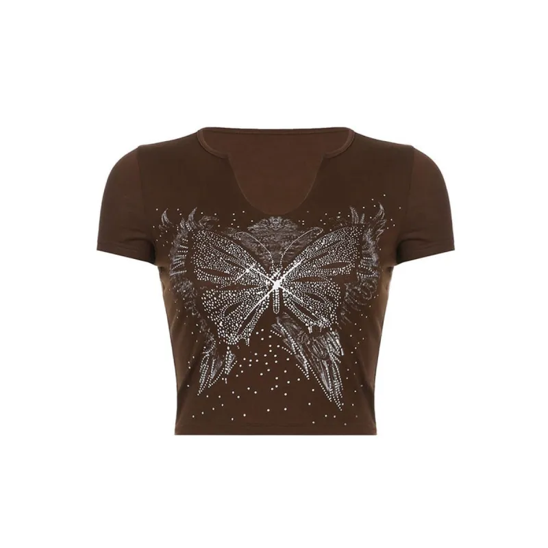 Y2K Butterfly Crop Top sold by Streetwear Society