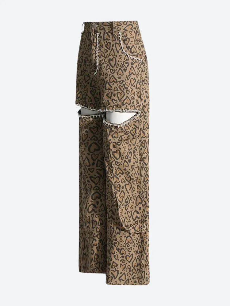 Baddie Leopard Embellished Cut Out Pants sold by Streetwear Society product image thumbnail 4