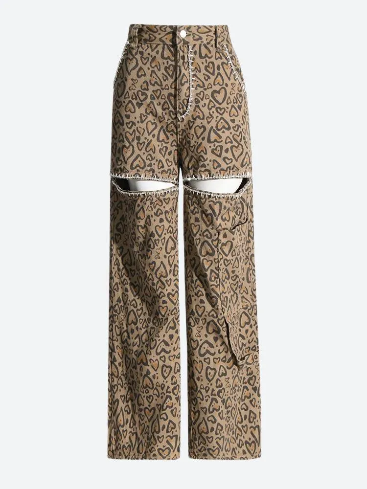 Baddie Leopard Embellished Cut Out Pants sold by Streetwear Society product image thumbnail 3