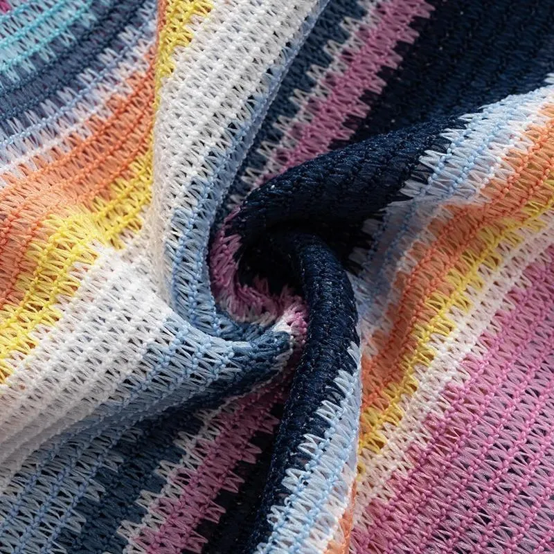 Rainbow Off Shoulder Knitted Mini Dress sold by Streetwear Society product image thumbnail 4