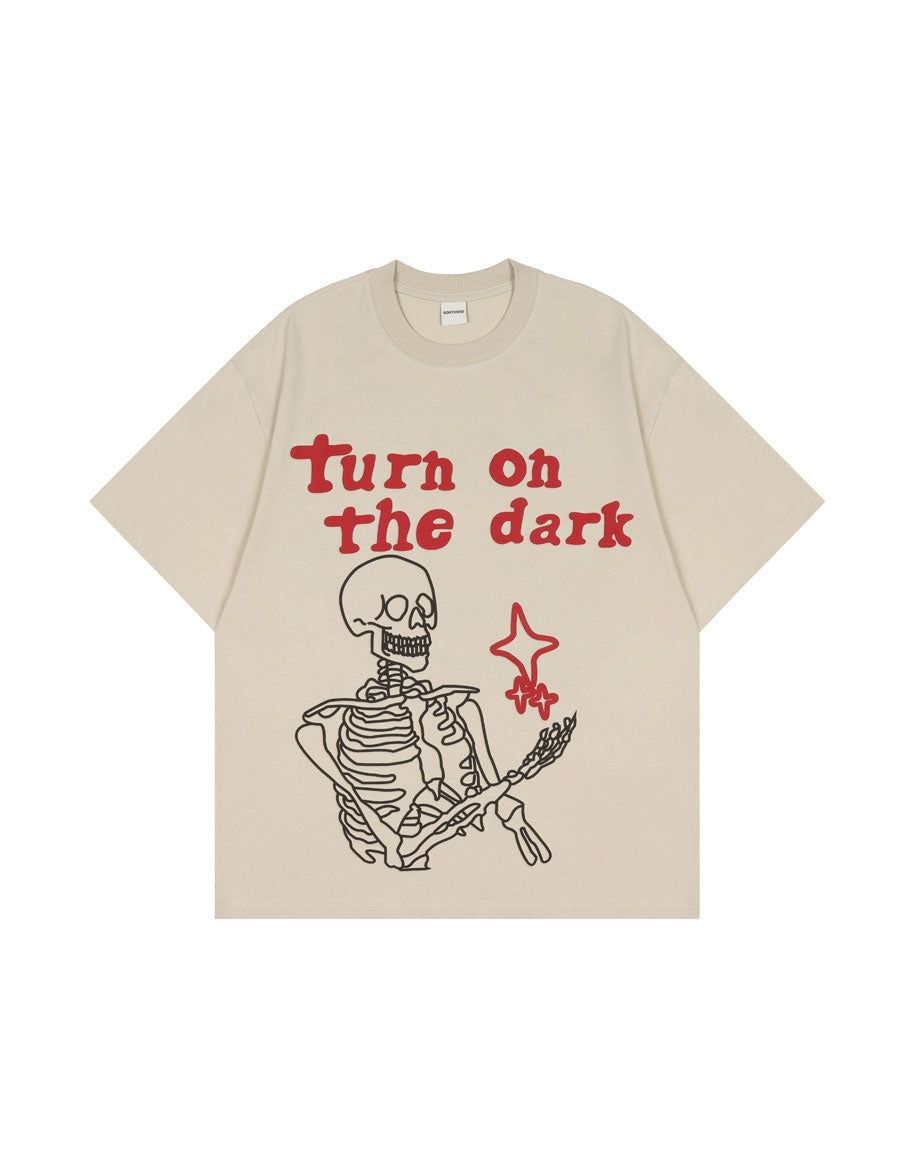 'Turn on the Dark' Graphic Print Cotton T-Shirt sold by Streetwear Society