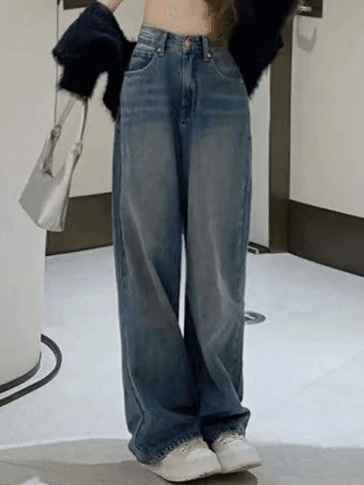 Vintage Washed Straight Leg Boyfriend Jeans sold by Streetwear Society product image thumbnail 2