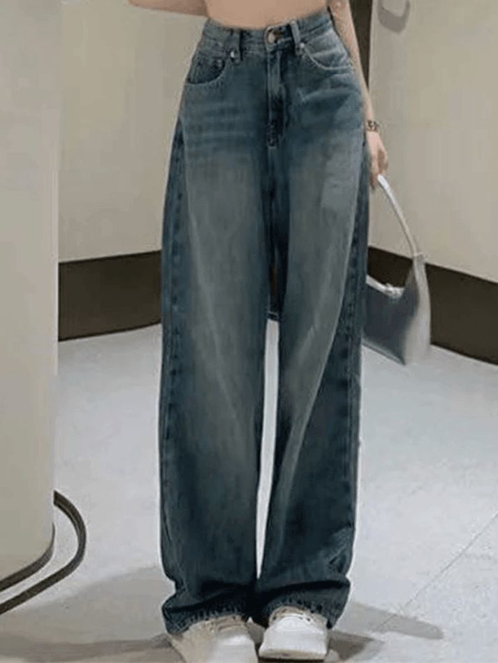 Vintage Washed Straight Leg Boyfriend Jeans sold by Streetwear Society
