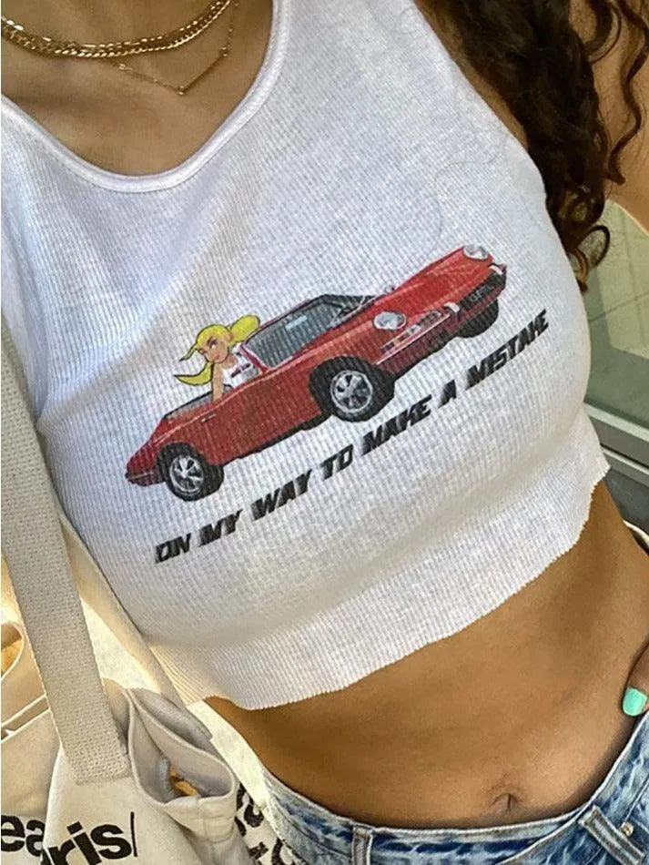 On My Way Ribbed Crop Tank Top sold by Streetwear Society product image thumbnail 4