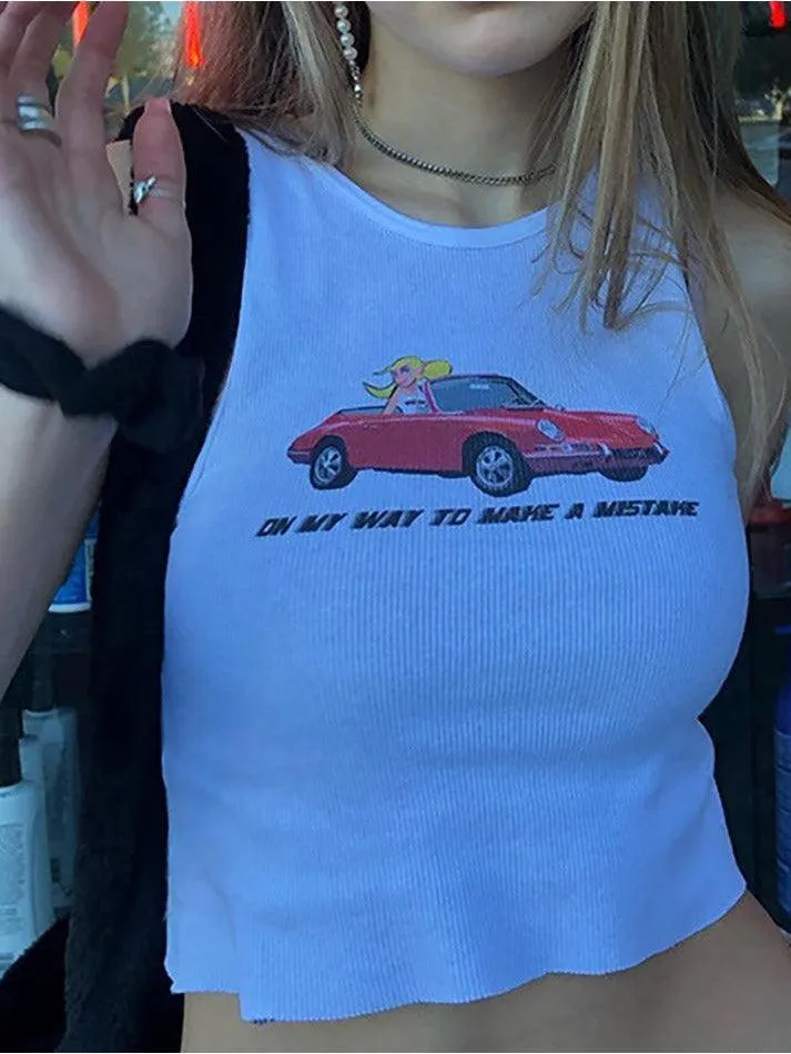 On My Way Ribbed Crop Tank Top sold by Streetwear Society product image thumbnail 2