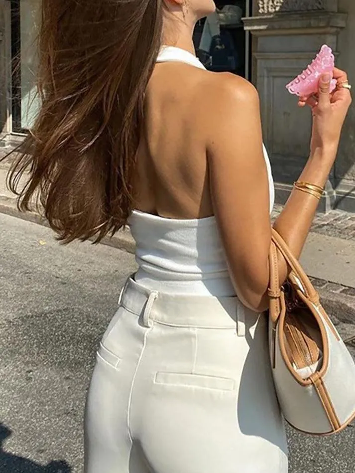 Ribbed Halter Tank Top sold by Streetwear Society product image thumbnail 2