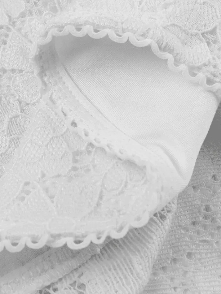 White Lace Cropped Tank Top sold by Streetwear Society product image thumbnail 4