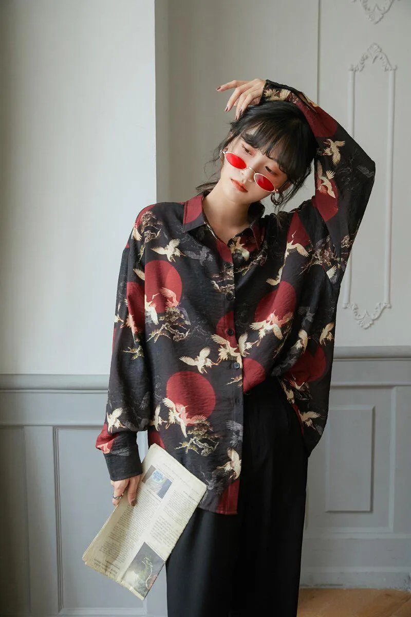 Bird Pattern Long Sleeve Shirt sold by Streetwear Society product image thumbnail 5